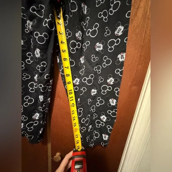 Juniors Mickey Mouse Pajama Pants with Red Drawstring - Picture 4 of 6